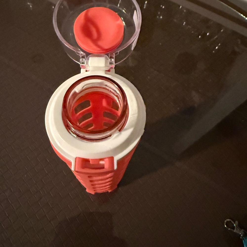 Coral Water Bottle with white Silicone Grip - Picture 3 of 5